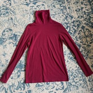 Eddie Bauer Pink and Black Striped Turtleneck, Size M